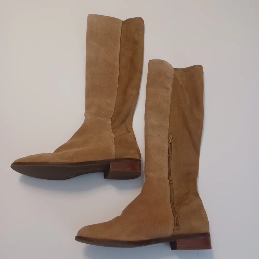 Sole Society Idetta Tall Leather Boots Tan Sz 8